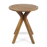 Christopher Knight Home® - Noble House - Stamford Outdoor Round Acacia Wood Bistro Table with X Legs