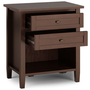 English Elm Warm Shaker 24-Inch Wide Solid Wood Nightstand In Russet Brown – Stylish Storage For Any Room! B136P159740-GIGA