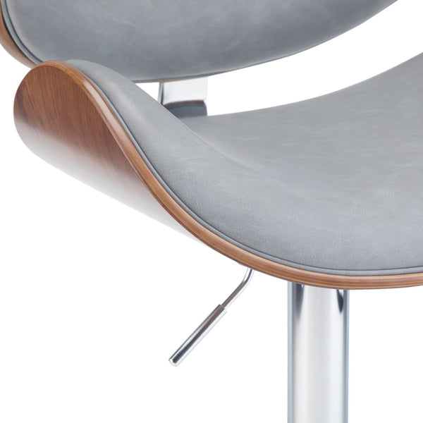 English Elm Marana Bentwood Adjustable Swivel Bar Stool In Stone Grey - Chic Comfort For Modern Spaces B136P158936