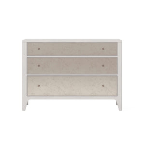 A.R.T. Furniture Mezzanine 3-drawer Dresser In Dove Gray With Antique Mirror Fronts And Cedar-lined Storage Drawers Light Gray Parawood And Poplar Solids,Maple Veneer,Mirror 325130-2249
