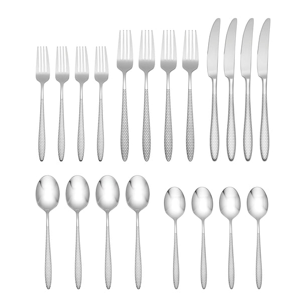 Lenox Oneida Bolla 20 Piece Everyday Flatware Set, Service for 4 Metallic, STAINLESS METAL B1062020AL21