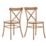 Homelegance By Top-Line Greta Metal Dining Chairs (Set of 2) Oak Metal