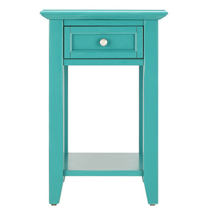 Homelegance By Top-Line Cerie 1-Drawer Side Table with Charging Station Green Wood