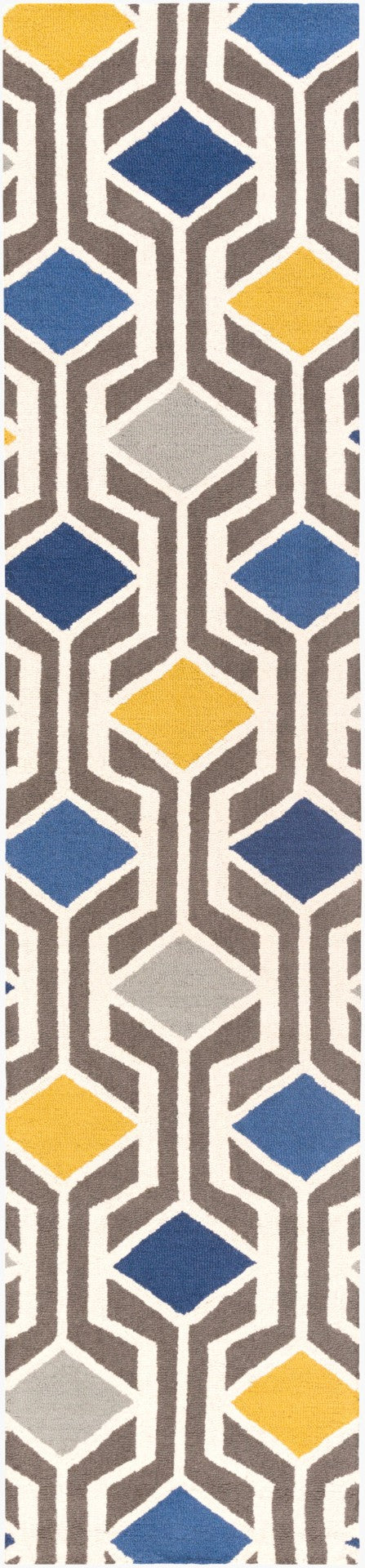 Livabliss Hilda Hand Tufted Wool Area Rug High Pile Neutral Tone Accent for Entryway or Bedroom Charcoal, Cream 2'3" x 10' HDA2385-2310
