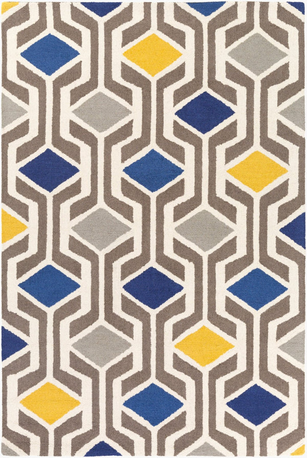Livabliss Hilda Hand Tufted Wool Area Rug High Pile Neutral Tone Accent for Entryway or Bedroom Charcoal, Cream 5' x 7'6" HDA2385-576