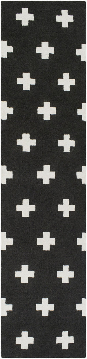 Livabliss Hilda Handmade Wool Area Rug High Pile Artisan Tufted Accent for Entryway or Bedside Black, White 2'3" x 10' HDA2391-2310