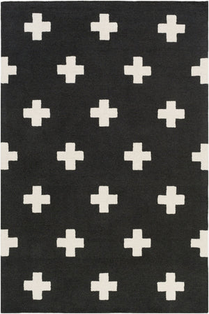 Livabliss Hilda Handmade Wool Area Rug High Pile Artisan Tufted Accent for Entryway or Bedside Black, White 2' x 3' HDA2391-23