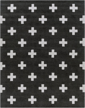 Livabliss Hilda Handmade Wool Area Rug High Pile Artisan Tufted Accent for Entryway or Bedside Black, White 7'6" x 9'6" HDA2391-7696