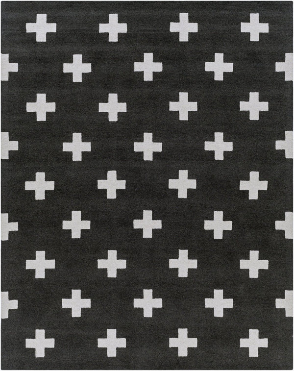 Livabliss Hilda Handmade Wool Area Rug High Pile Artisan Tufted Accent for Entryway or Bedside Black, White 7'6" x 9'6" HDA2391-7696