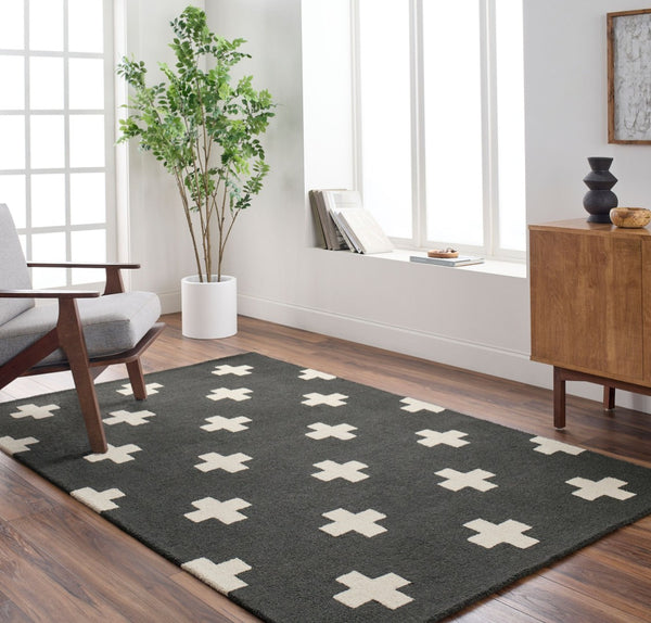 Livabliss Hilda Handmade Wool Area Rug High Pile Artisan Tufted Accent for Entryway or Bedside Black, White 2'3" x 10' HDA2391-2310