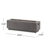 Christopher Knight Home® Noble House Rectangular Iron Fire Pit -50 000 Btu