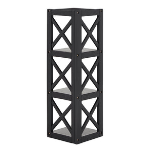 Homelegance By Top-Line Julius X-Frame 3-Shelf Bookcase Black Rubberwood