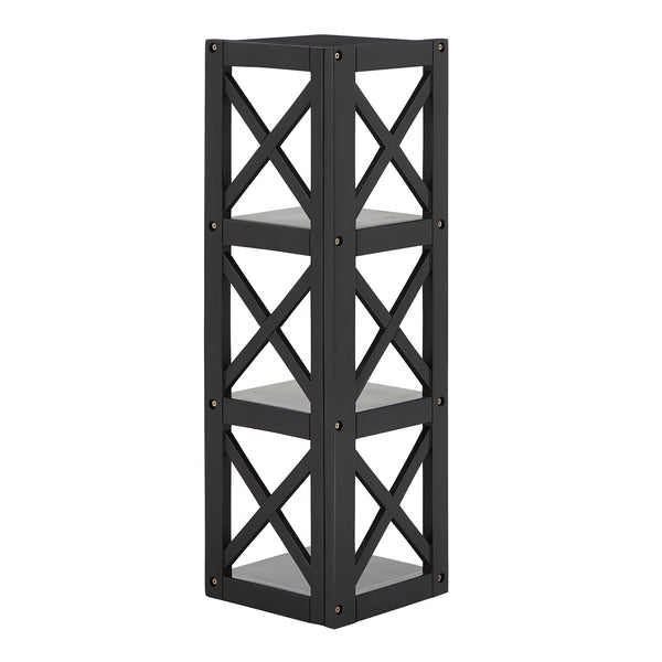 Homelegance By Top-Line Julius X-Frame 3-Shelf Bookcase Black Rubberwood