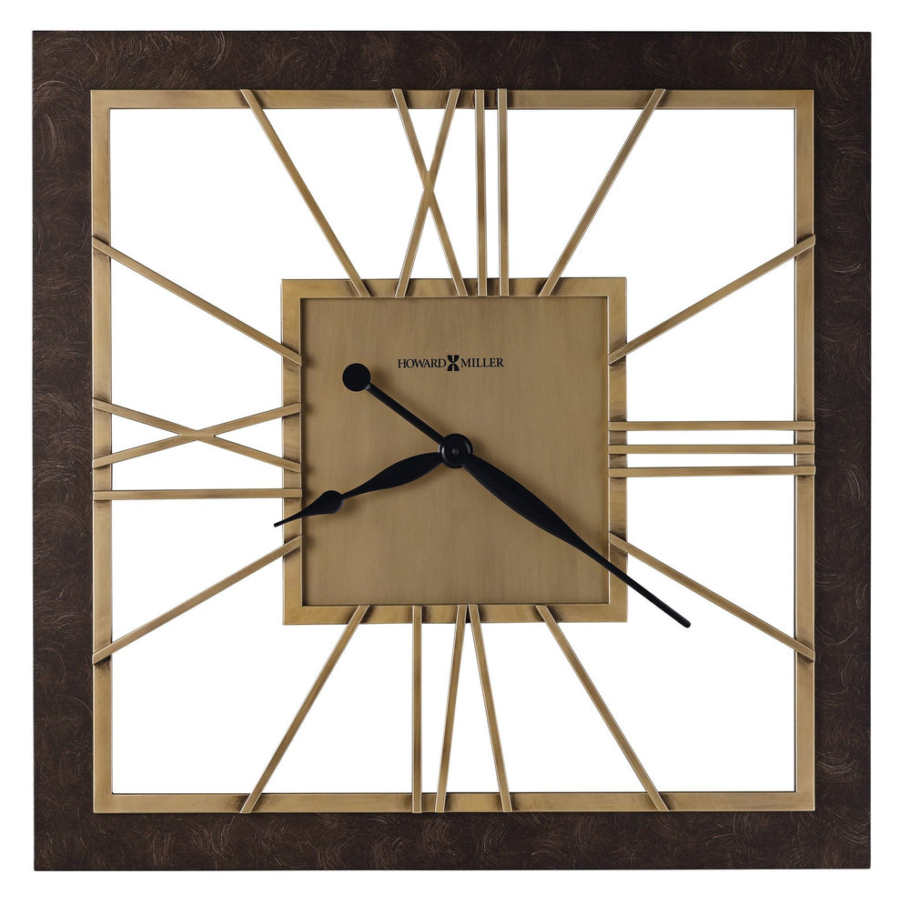 Hekman Furniture 625794 Amara Wall Clock - Stylish Square Design With Antique Brass Finish And Roman Numerals  Amara Wall Clock 625794