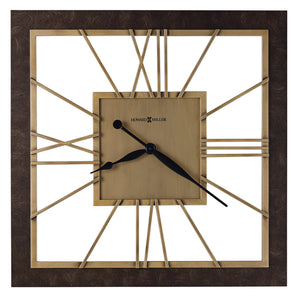 Hekman Furniture 625794 Amara Wall Clock - Stylish Square Design With Antique Brass Finish And Roman Numerals  Amara Wall Clock 625794