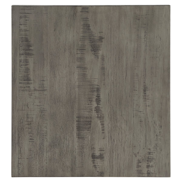 Homelegance By Top-Line Alastor Rustic X-Base End Table with Shelf Grey MDF