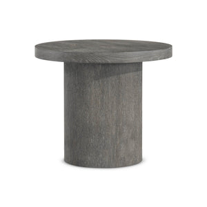 Bernhardt Bernhardt Tribeca Pedestal Side Table — Wire-Brushed Oak Round Top, Tadon Rustic Finish, Versatile Accent 333124