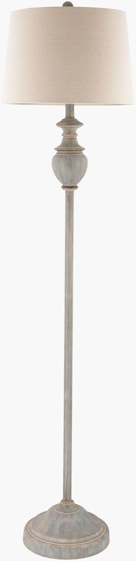 Livabliss Hadlee Resin Vase Floor Lamp with Dual Linen Shades for Warm Ambient Living Rooms HDL-002
