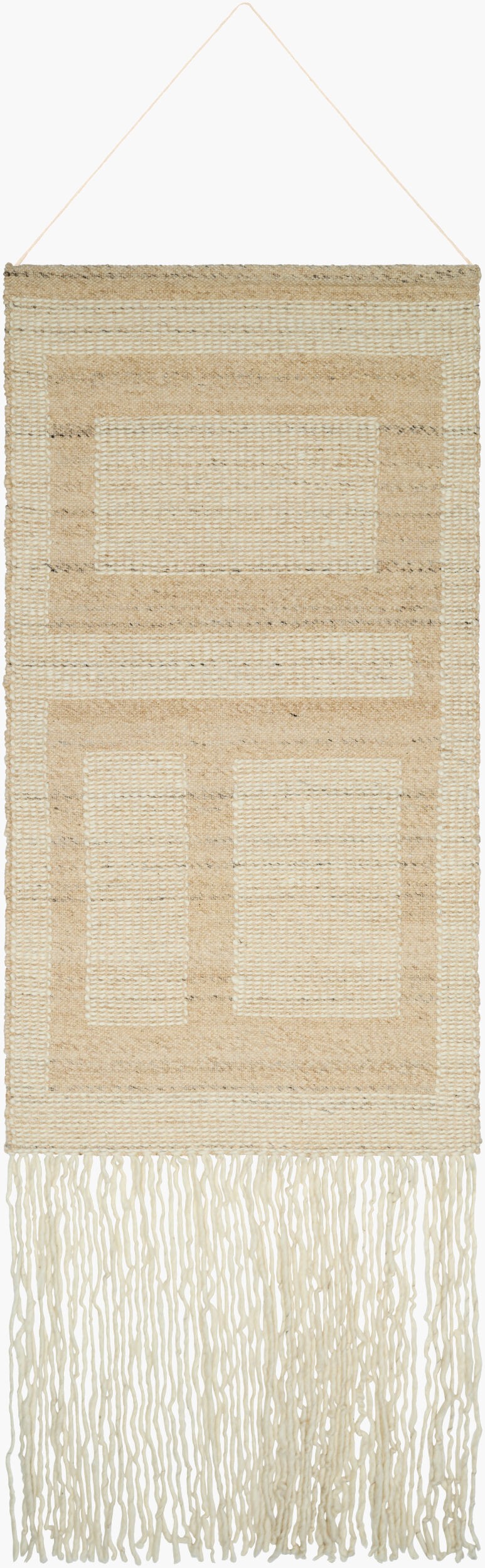 Surya Hadrian Wall Hanging 90"H X 30"W X 6"D - Bohemian Cotton & Wool Art For Unique Home Decor Ivory Wool,Cotton,Wood Hdn001-60306