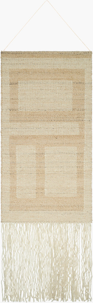 Surya Hadrian Wall Hanging 90"H X 30"W X 6"D - Bohemian Cotton & Wool Art For Unique Home Decor Ivory Wool,Cotton,Wood Hdn001-60306