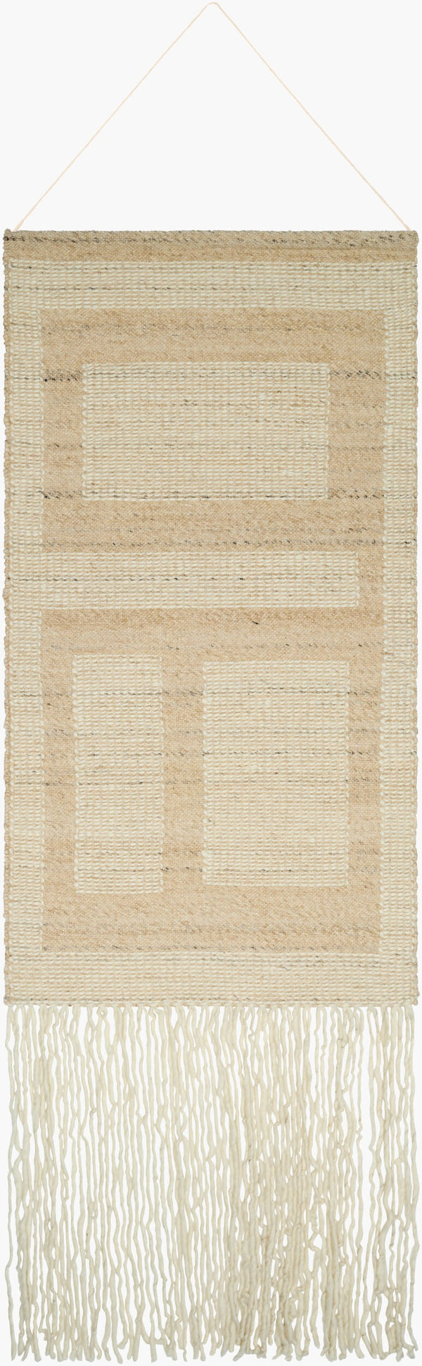 Surya Hadrian Wall Hanging 90"H X 30"W X 6"D - Bohemian Cotton & Wool Art For Unique Home Decor Ivory Wool,Cotton,Wood Hdn001-60306