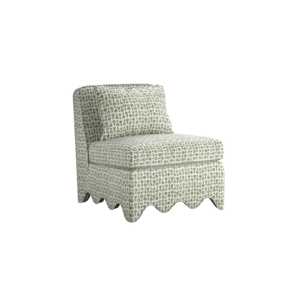A.R.T. Furniture Lowry Accent Chair - Playful Elegance with Plush Comfort, Scalloped Base, and Versatile Style for Any Room Blue 738514-5100AA