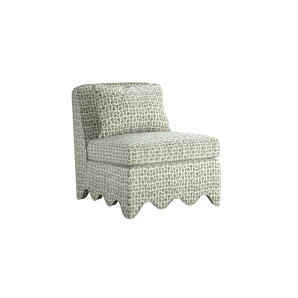 A.R.T. Furniture Lowry Accent Chair - Playful Elegance with Plush Comfort, Scalloped Base, and Versatile Style for Any Room Blue 738514-5100AA
