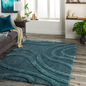 Livabliss Hudson Plush Shag Area Rug Machine Woven Polyester Blend for Living Rooms and Bedrooms HDS2304-9212