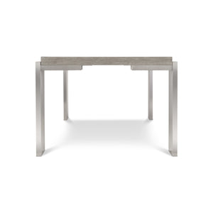 Bernhardt Bernhardt Foundations 102" Dining Table — Solid Acacia Light Shale Top & Brushed Stainless Legs, Modern Rustic Elegance 306224