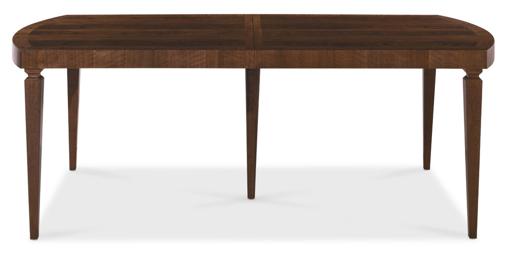 Hooker Furniture Archives Rectangular Dining Table In Classic Walnut Veneer With Two 20" Leaves, Tapered Legs & Support 6123-75200-89