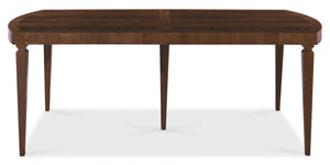 Hooker Furniture Archives Rectangular Dining Table In Classic Walnut Veneer With Two 20" Leaves, Tapered Legs & Support 6123-75200-89