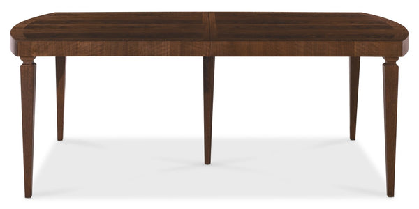 Hooker Furniture Archives Rectangular Dining Table In Classic Walnut Veneer With Two 20" Leaves, Tapered Legs & Support 6123-75200-89