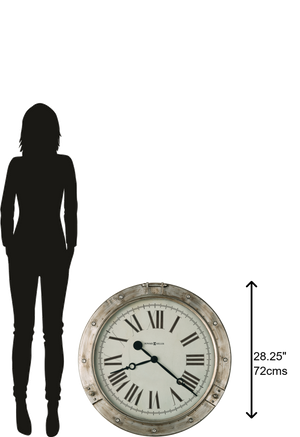 Hekman Furniture 625719 Chesney Maritime Wall Clock: Oversized Porthole Design, Unique Artisan Detailing, Quartz Movement  Chesney Wall Clock 625719
