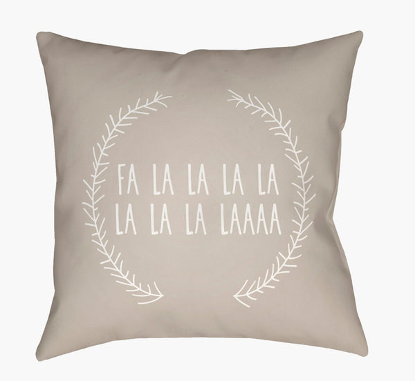 Livabliss Falalalala Typographic Holiday Throw Pillow Polyester Square Accent for Modern Decor HDY025-2020