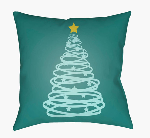 Livabliss Christmas Tree Holiday Accent Pillow Polyester Square Festive Indoor Outdoor Decor Forest Green, M 20"L x 20"W HDY116-2020