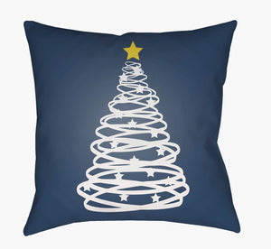 Livabliss Christmas Tree Square Accent Pillow Outdoor Rated Polyester Holiday Festive Decor HDY118-1818