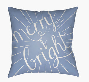 Livabliss Merry and Bright Holiday Typography Throw Pillow for Indoor Outdoor Seasonal Decor HDY123-1818