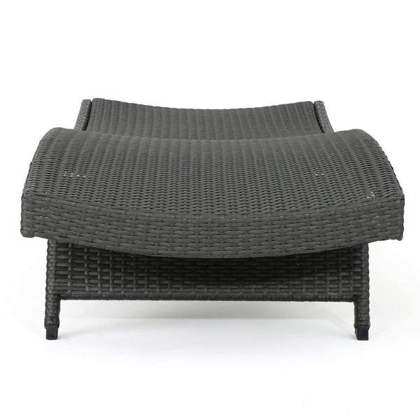 English Elm Christopher Knight Home® - Salem Pe Wicker Chaise Lounge - Stylish Grey Outdoor Seating With Weather-Resistant Comfort 52005.00GRY