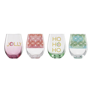 Lenox Cambridge Jolly Ombre Stemless Wine Glasses, Set of 4 Multi, MULTI GLASS,CRYSTAL 896295