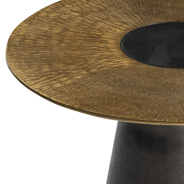 Bernhardt Bernhardt Alto Sculptural Accent Table With Pierced Cast-Aluminum Base & Antique Brass Top, 22" H 347117