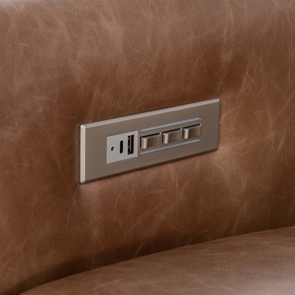 Bernhardt Bernhardt Lioni Power Recliner Chair In Premium Leather With Usb, Power Head & Footrest — Luxe Support 9562RHO