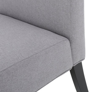 English Elm Accent Chair with Rubberwood Legs Plush Upholstered Seat for Living Room or Bedroom Light Grey 57764.00LGY