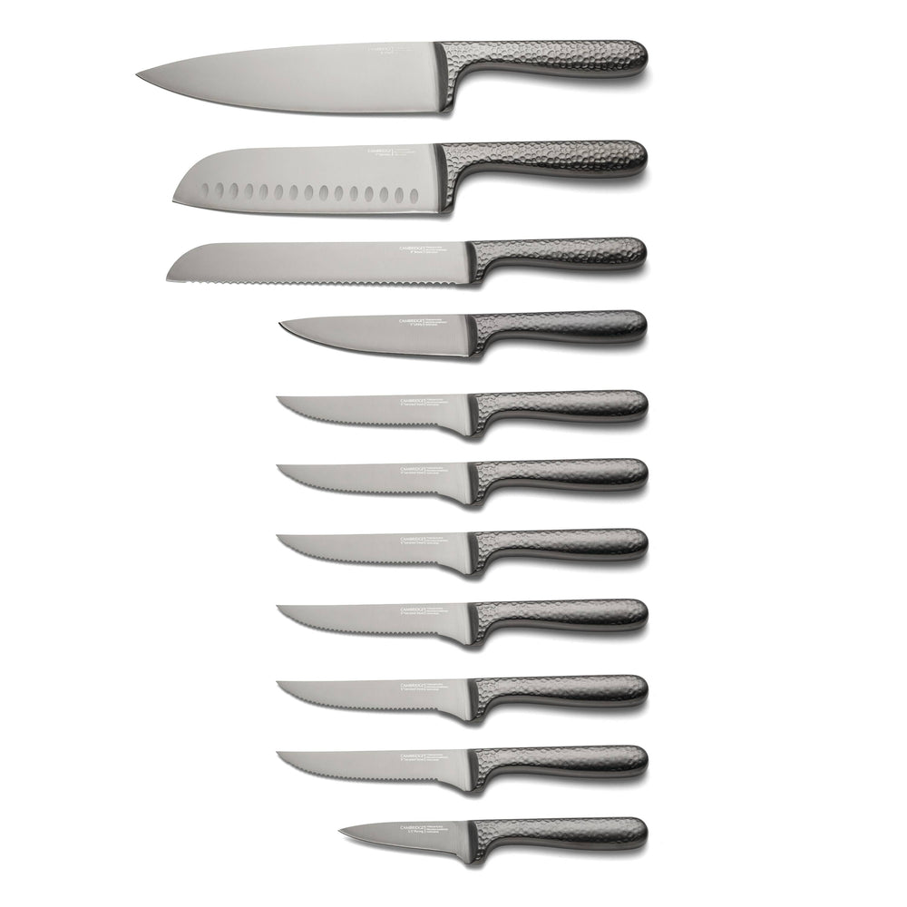 Lenox Cambridge Nero Hammered Titanium 12-Piece Cutlery Block Set NO COLOR METAL 92668KBCC18DS