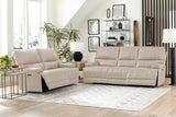 Parker House Whitman - Verona Linen - Powered By Freemotion Power Reclining Sofa And Loveseat Beige Top Grain Leather With Match (X) Mwhi-32ph-p25-vli