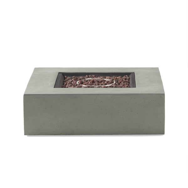 English Elm 50000 Btu Square Mgo Concrete Propane Fire Table for Outdoor Patio Entertaining 59241.00WHI-50K_59243.00WHI