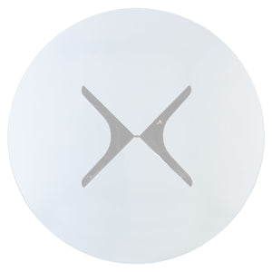 Bernhardt Bernhardt Nova Round Glass Dining Table With Polished Stainless Steel Geometric Base, Seats 4–6, Durable Finish K1867