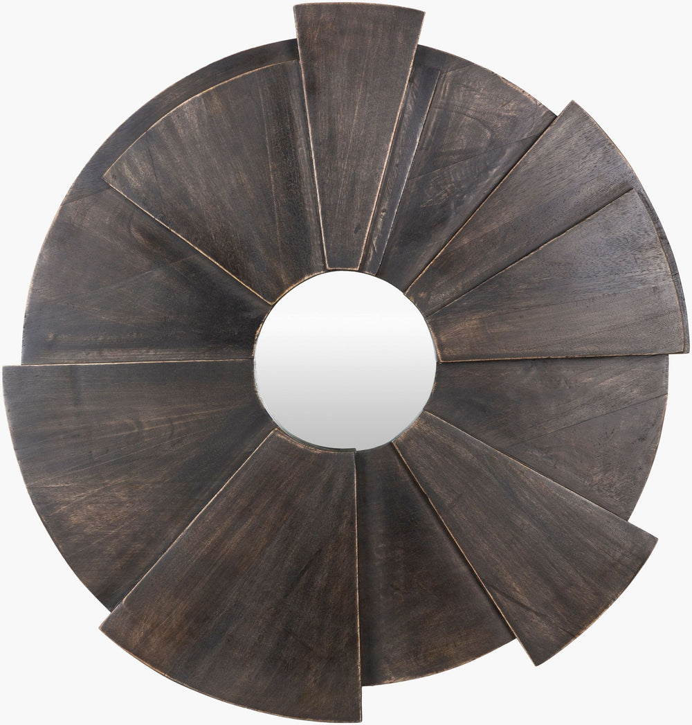 Surya Hermione 32"H X 32"W Contemporary Mirror - Modern Design, Elegant Finish, Revitalize Your Space! Frame, Brown Wood Hei001-3232