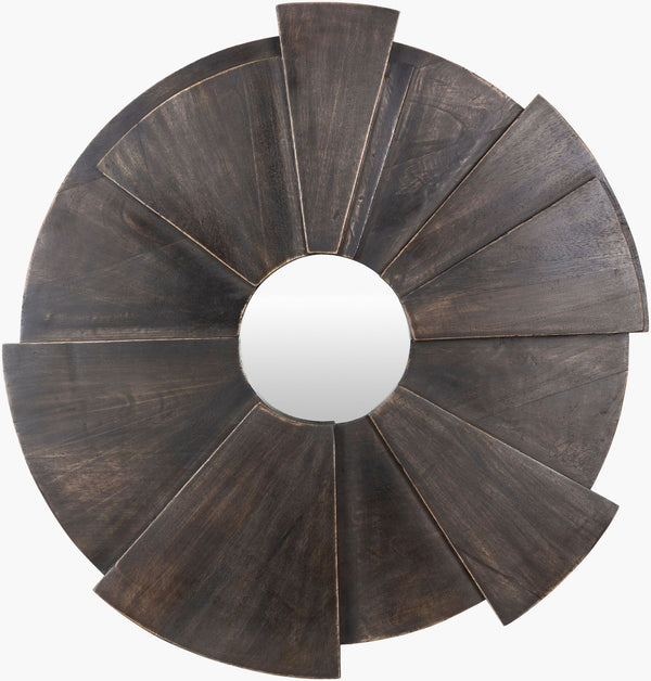 Surya Hermione 32"H X 32"W Contemporary Mirror - Modern Design, Elegant Finish, Revitalize Your Space! Frame, Brown Wood Hei001-3232