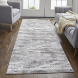 Feizy Rugs Lennon Abstract Distressed Rug - Durable Polyester & Polypropylene For Sophisticated Home Décor Taupe,Tan,Orange Polyester,Polypropylene Len39fyfgrymlti1c