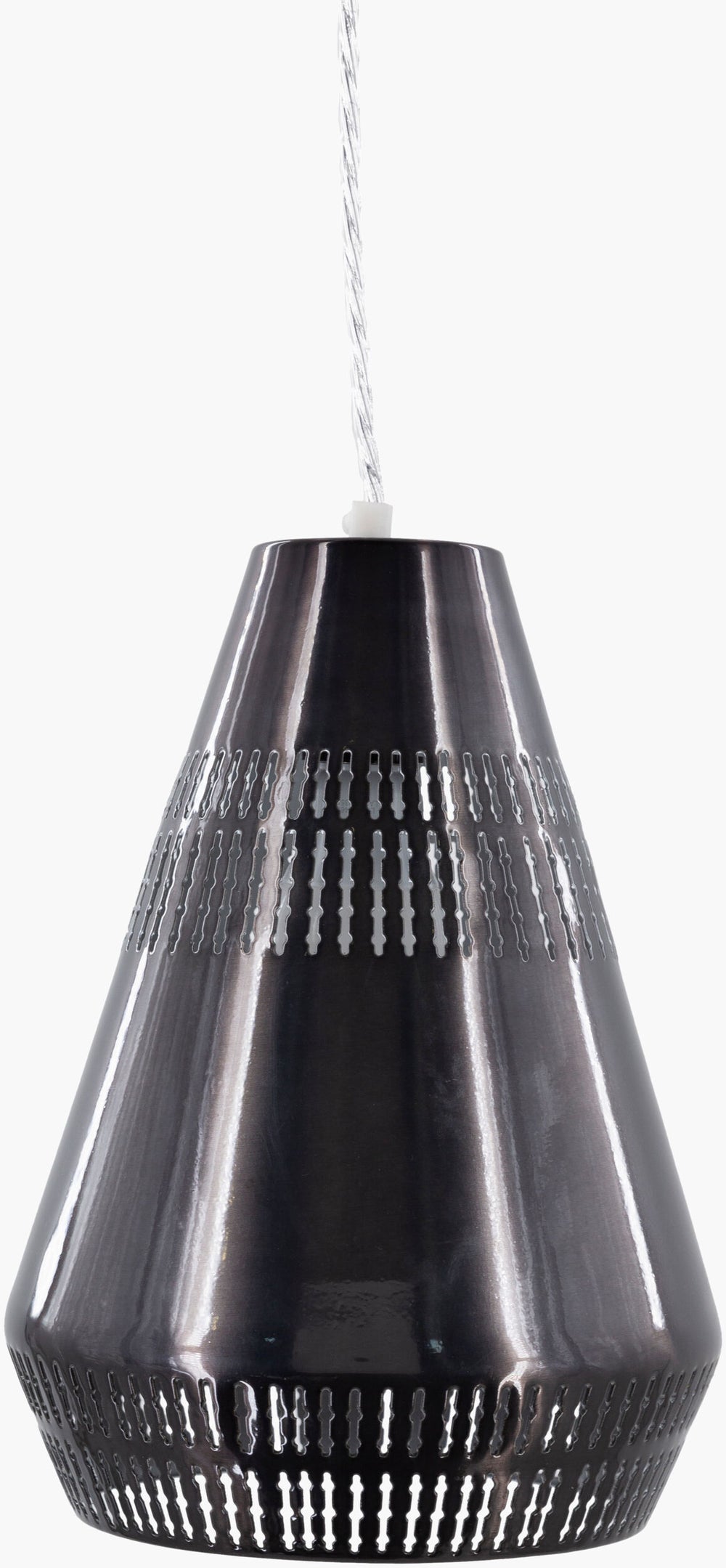 Surya Henrik 9" Modern Pendant Light - Handcrafted Metal Décor For Timeless Home Elegance & Style Fixture, Black,Base, Black,Cord, Translucent Iron Hek-001